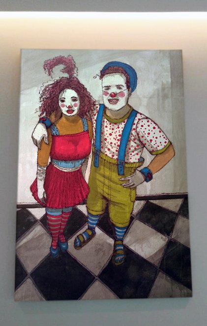 A Colombina e o Pierrot 2018 Técnica mista sobre tela 80cm x 120cm A Colombina e o Pierrot 2018 Técnica mista sobre tela 80cm x 120cm