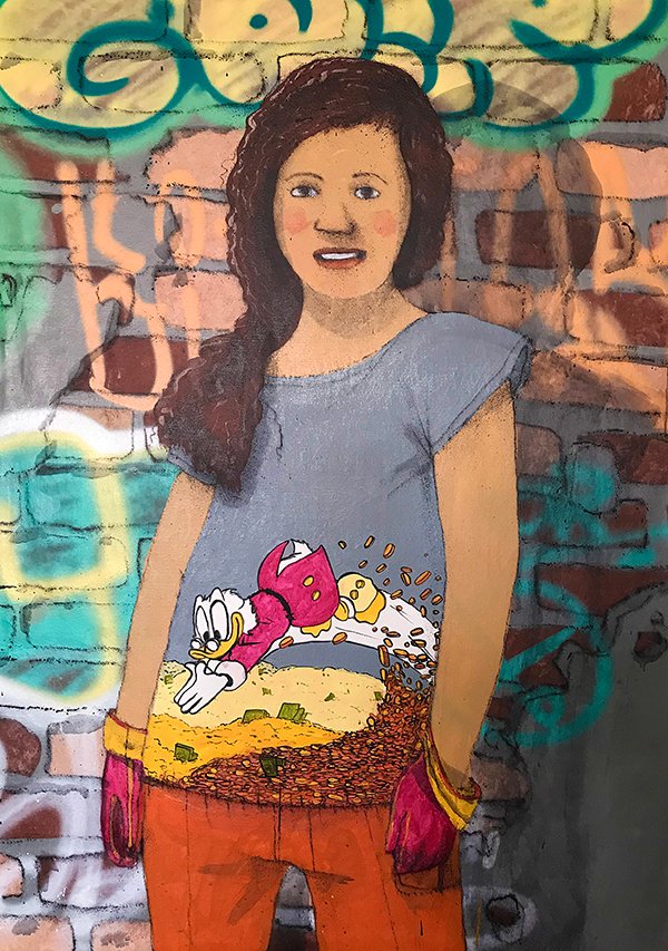 A garota no beco 2019 Técnica mista sobre canvas 100cm x 150cm A garota no beco 2019 Técnica mista sobre canvas 100cm x 150cm