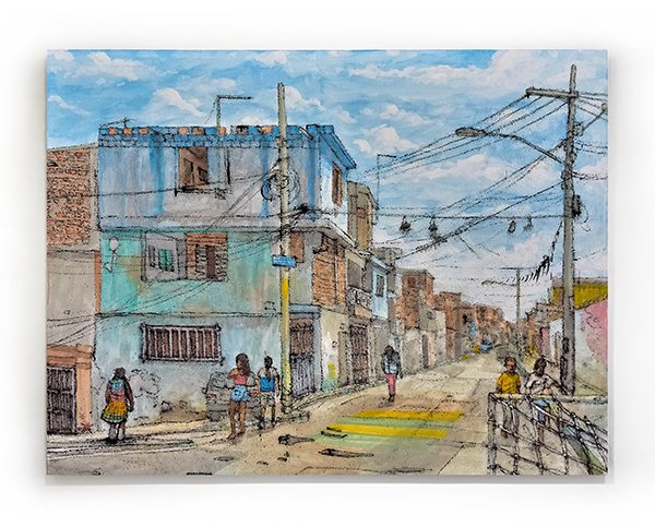 A pelada na rua 2019 Técnica mista sobre canvas 130cm x 100cm A pelada na rua 2019 Técnica mista sobre canvas 130cm x 100cm