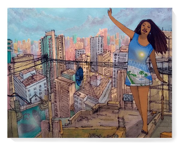 Existe um mundo novo e quero te mostrar - 2018 - Técnica mista sobre tela - 160cm × 130cm (1) Existe um mundo novo e quero te mostrar - 2018 - Técnica mista sobre tela - 160cm × 130cm (1)