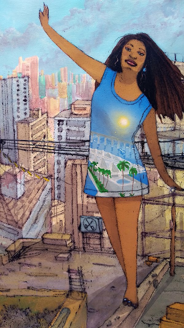 Existe um mundo novo e quero te mostrar - 2018 - Técnica mista sobre tela - 160cm × 130cm (2) Existe um mundo novo e quero te mostrar - 2018 - Técnica mista sobre tela - 160cm × 130cm (2)