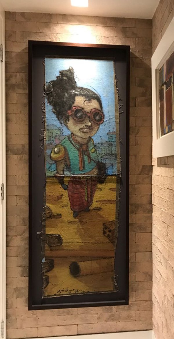 Guerreira - 2017 - Técnica mista sobre canvas - 60cm x 150cm Guerreira - 2017 - Técnica mista sobre canvas - 60cm x 150cm