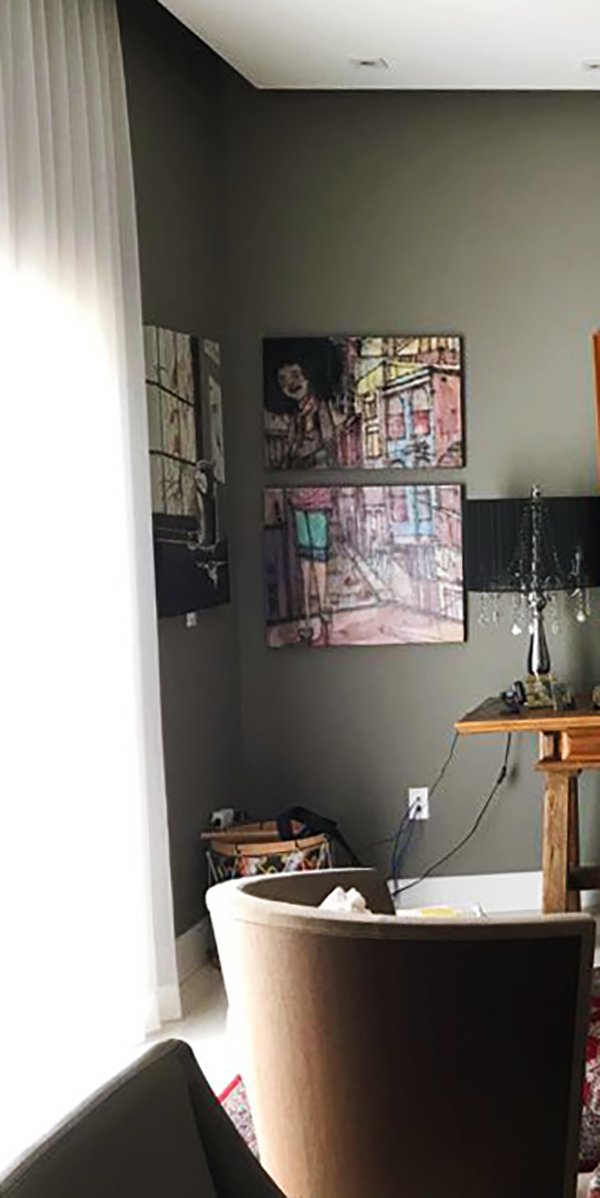 Mãe do morro - 2017 - Técnica mista sobre canvas - Tela diptica 70cm x 120cm (2) Mãe do morro - 2017 - Técnica mista sobre canvas - Tela diptica 70cm x 120cm (2)