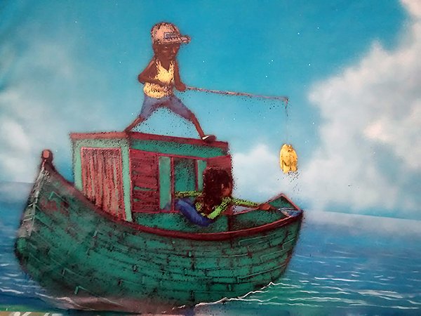O pescador - 2016 - Técnica mista sobre canvas - 80cm x 60cm O pescador - 2016 - Técnica mista sobre canvas - 80cm x 60cm