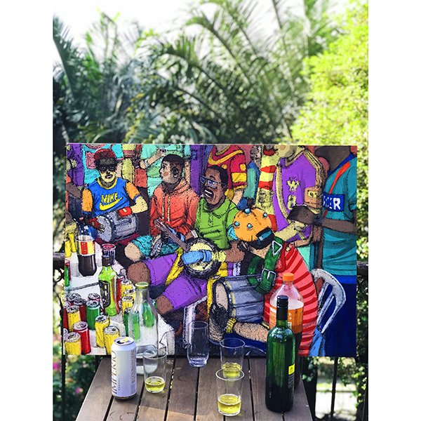 Saideira 2019 Técnica mista sobre Canvas 90cm x 65cm (2) Saideira 2019 Técnica mista sobre Canvas 90cm x 65cm (2)