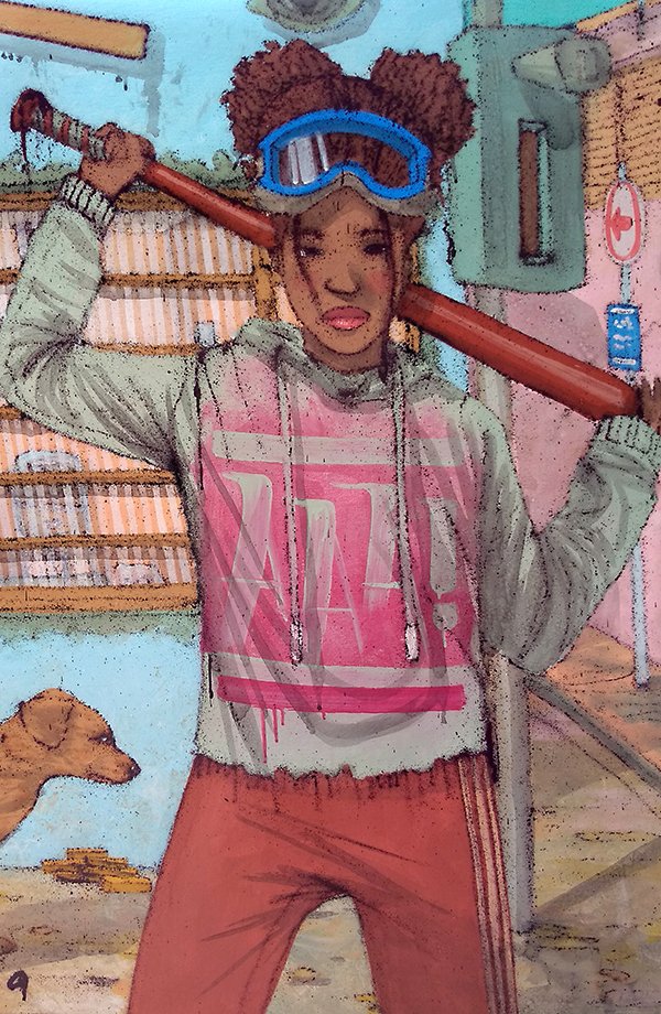 Só chegar 2018 Técnica mista sobre canvas 155cm × 105cm (3) Só chegar 2018 Técnica mista sobre canvas 155cm × 105cm (3)